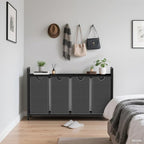 Laundry Hamper, Laundry Sorter with 4 Pull-Out Removable Oxford Fabric Bags Cloth Laundry Basket 4 x 10 Gallons (Grey and Charcoal Black)