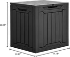 YITAHOME 31 Gallon Outdoor Storage Box, Resin Deck Box and Waterproof Package Delivery Box for Gardening Tools, Pool Supplies, Patio Furniture, Lockable, Black