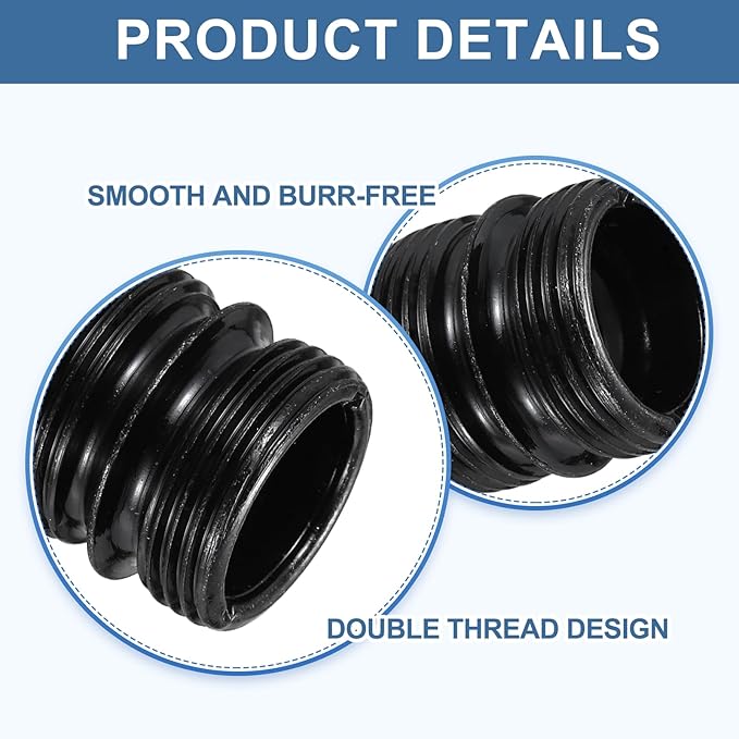 uxcell 4Pcs Metal Rack Connector, 0.87" x 0.98" Wire Shelving Poles Coarse Thread Connector Shelf Holder Connection for Storage Shelf Wire Shelving Unit Replacement Parts, Black
