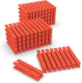 100 Pack Colored Clothespins Wooden 2.9 Inch, Orange Clothes Pins Wood, Clothing Pins Clips for Craft Pictures Classroom