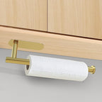 DEKAVA Paper Towel Holder Under Cabinet for Kitchen, Adhesive Paper Towel Holder Wall Mount, SUS304 Stainless Steel 13 inch(1,Gold)