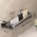 Concealed Suction Cup Shelf, No Drilling, Heavy Duty Wall-Mounted Organizer for Bathroom and Kitchen Storage(40cm)