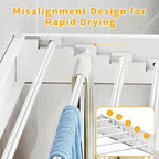 Wall Mounted Laundry Drying Rack, 31.5'' Collapsible Clothes Rack with 5 Rods, Heavy Duty Foldable Space Saving Laundry Drying Rack for Clothing & Towels