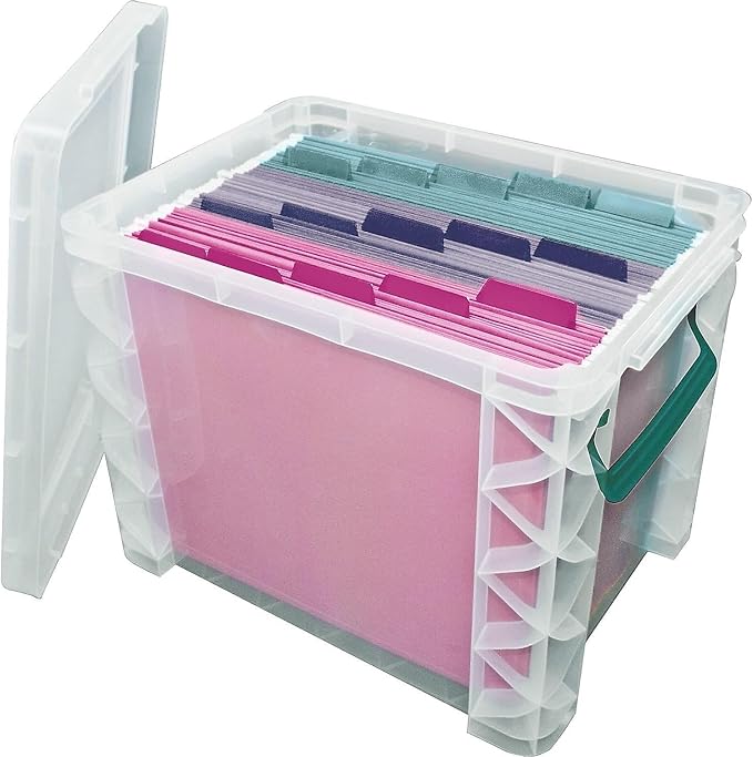 Advantus Super Stacker File Box, Letter Size, Clear (36872)