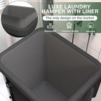 40 Gal(150L) High Grade Large Laundry Basket with Wheels, Rolling Laundry Hamper, Laundry Cart with Metal Frame and Removable Bag Design, Suitable for Laundry Room (Black, 150L)