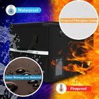 File Box with Lock 5200°F with Heat Insulated,Fireproof Box File Storage Organizer Anti-Static,Collapsible Fireproof Document Filing Box with Handle,Portable Home Office Safe