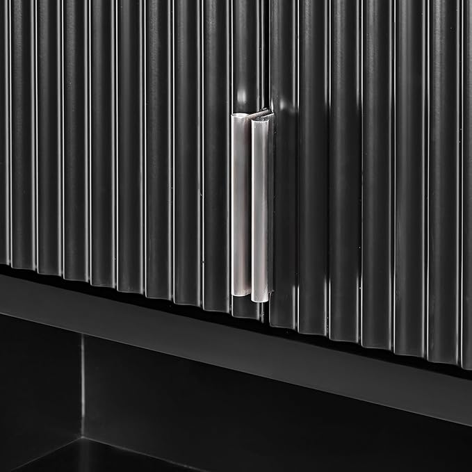 ARIEL Milan Bathroom Wall Cabinet 31" H x 23.1" W x 8" D - Open Shelf - Black