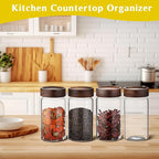 Glass Coffee Jars with Top Screw Lid Round Food Storage Canister Clear Glass Jar for Pantry Sugar Tea Coffee Bean Spice Nuts Cookies Bath Salts (2×550ml(18oz))