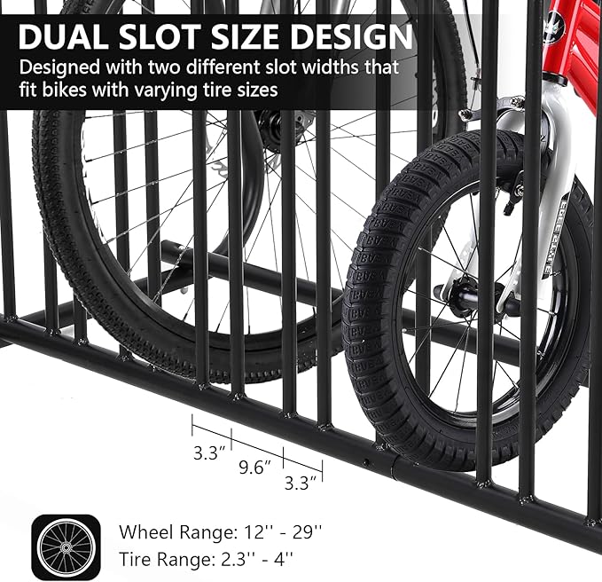 10 Bike Rack Stand, Commercial Grid Dual Sided Bike Rack Ground, Bicycle Storage Stand Floor Parking Stand for Garages, Stores, Schools & Universities, Powder-Coated Steel