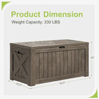 Greesum 120 Gallon Deck Box, Resin Outdoor Storage Container for Patio Furniture, Garden Tools, Pool Accessories, Weatherproof, Lockable, Coffee