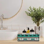 Bathroom Decor & Storage Basket Polyester Collapsible Toilet Paper Holder, Multi-Scenario Organizer for Kitchen, Closet, Farmhouse (14.3x7.1x4.4in, Foldable & Durable)