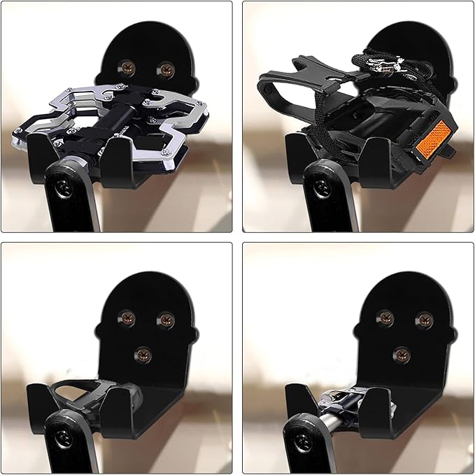 Eapele Bike Pedal Hanger Bicycle Wall Mount Horizontal Hanger, Heavy-duty 10GA Steel Plates Made, Support to 150lb, Compatible with Platform Pedal, Clipless Pedal, and Hybrid Pedal