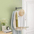 Laundry Drying Rack Wall Mounted Clothes Drying Rack Clothes Hanger Coat Hanger Garment Hooks Metal Clothes Hooks Black