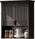 FLOWBACK BlackBathroom Wall Cabinet Over The Toilet Storage, 23.5×31.4 Inch Wall Mounted Medicine Cabinet for Bathroom with Adjustable Shelf and Door, Wood Cabinet for Laundry Room, Bedroom Kitchen