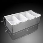New Star Foodservice 48025 Stainless Steel Condiment Dispenser with 4 Compartments (NO ICE Tray Included)