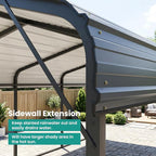 SUNBURY 10 x 20 ft Heavy Duty Metal Carport for Vehicle Storage, Canopy with Galvanized Steel Roof, Outdoor Steel Car Shelter with Metal Frame, for Cars, Boats, Pickups and Tractors, Gray