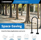 Sandbaggy In Ground Bike Rack | U Shaped, Commercial, Outdoor, 1 Loop, Steel | Black, 14.5" x 34" (50)