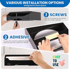 9-inch Paper Plate Dispenser Under Cabinet, Bamboo Paper Plate Holders, Kitchen Counter Vertical Plate Dispensers Holders Countertop Caddy(For 9-inch Plates, Black)