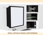 Bathroom Medicine Cabinet with MirrorSurface Mount Vanity Mirror Cabinet, Single Door Cabinet Famerhouse Bathroom with Storage (Brush Black, 24x24 Inch)