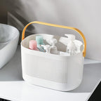 UUJOLY Plastic Storage Baskets with Handles, Shower Caddy Shelf Organizers Basket for Bathroom, Kitchen, Dorm Room, Yellow, 2 Pack