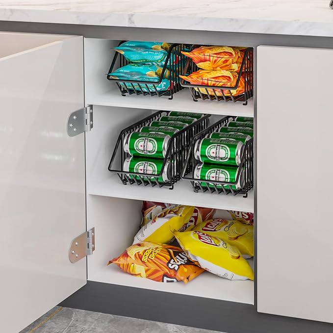 Soda Can Organizer of 4 Pack,Stackable Can Organizer For Pantry, Soda Storage, Soup Soda Can Dispenser, Can Storage Rack for Pet Food Cans