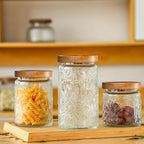 24oz Vintage Glass Canister With Lid Small Glass Jars Wide Mouth Mason Jars Airtight Coffee Canisters Kitchen Storage Containers For Sugar Tea Spice Flour Candy Cookie Cereal Cute Decorative