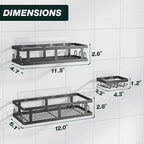 Shower Caddy Adhesive,No Drill Bathroom Organizer with Soap Holder,Large Capacity Rustproof Shelves for Inside Shower,Bathroom Organizers and Storage,Black