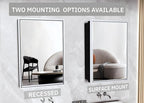 24x30 Inch Medicine Cabinet with Mirror, Brushed Nickel-Aluminum Frame, Farmhouse Bathroom Storage Cabinet (Recessed or Surface Mount)