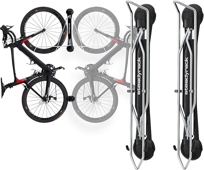 Steadyrack Bike Rack for Road Bikes - The Original Wall Mounted Vertical Bike Storage - Fits Narrow Tires