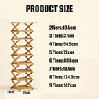 9 Tier Bamboo Shoe Rack, Foldable Shoe Rack, Shoe Rack, Ertical Shoe Organizer for Small Spaces, No Assembly Narrow Shoe Shelf for Entryway Closet Dorm (Yellow, 6 Layers)