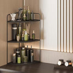 Bathroom Counter Organizer,Countertop Organizer,Vanity Organizers,Bathroom Storage,Bathroom Sink Caddy,Counter Shelf,Corner Counter,Corner Shelves(Black)