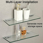 SAYAYO Floating Glass Shelves for Bathroom, Tempered Glass Shelf for Wall 15 x 5 Inch 1 Pcs, Clear