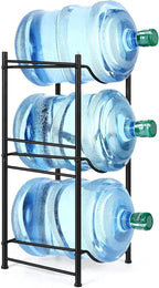 MOOACE 3-Tier Water Jug Rack, 5 Gallon Detachable Water Bottle Holder Organizer Storage Rack, Black
