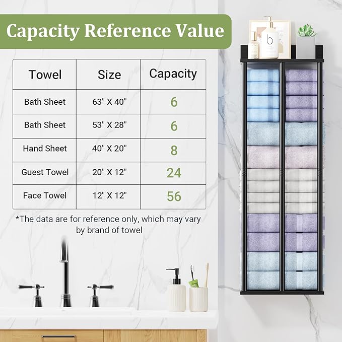 Large Towel Racks for Bathroom Wall Mounted, Updated 3 Bar Bath Towel Holder for Bathroom Wall, 34'' Bath Towel Rack for Bathrooms, Metal Small Bathrooms Towel Storage Rack, RV Towels Rack, Balck