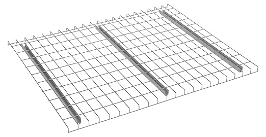 Vestil WMD-4246 Pallet Rack Wire Decking, 2500 lb. Uniform Capacity, 42" Length, 46" Width, 1.5" Height, Fits 1-1/2" Step Beam, 96" Beam Requires 2 Piece, Powder Coat Grey
