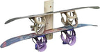 2-Place Wall-Mounted Snowboard Log Racks - Vertical Snowboard Wall Mount Garage Racks, Indoor & Outdoor Snowboarding Holders for Walls, Snowboards Storage Rack Garage - Unfinished
