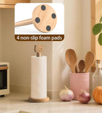 Cute Wooden Paper Towel Holder Stand - Kitchen Paper Hanger Rack Bathroom Towel Roll Stand Organizer Simply Standing Countertop Paper Roll Holder, Cat