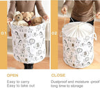 INough Kids Laundry Basket Extra Large Baby Hamper for Nursery, 58L Kids Baskets for Nursery Stuffed Animal Storage Basket, Canvas Clothes Hamper Toy Basket for Boys Foldable Laundry Hampers (Giraffe)