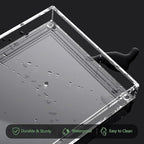 DINGHUO Bathroom Vanity Perfume Tray Acrylic Rectangle Soap Holder for Countertop, Clear Kitchen Sink Organizer for Candle, Jewelry, Keys - 1 Pack