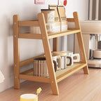 Coffee Station Organizer, Bamboo Mug Holder Countertop, Kitchen Counter Shelf for Tea Coffee Bar Accessories, Matcha Stand, Cup Display, Condiment Storage Rack (patent pending)