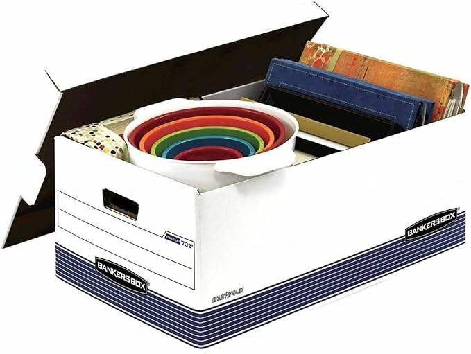 Bankers Box 12-Pack Medium Duty File Storage Boxes with Lids, FastFold Assembly, 24 Inch Legal, STOR, (00702)