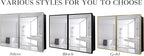 Medicine Cabinet with Aluminum Framed Mirror,36"x32" Surface Mount or Recessed Mount Bathroom Vanity Mirror,Single Door Bathroom Mirror with Storage Cabinet