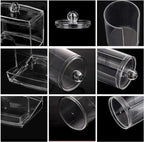 Tbestmax Bathroom Organizer Accessories Set-10 OZ,7 OZ Qtips Holder Storage with Clear Plastic Lids, Cotton Ball/Swabs Dispenser, Apothecary Container Jar 3 Pcs