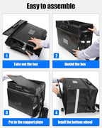 DEEGO Rolling File Box, Fireproof Document Box with Wheels Multi-Layer Water-Resistant File Organizer Portable file Cabinet Document Safe filing box for Home Office for Hanging Letter/Legal Folder