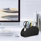 Remote Control Holder with 5 Compartments, KENOBEE Anti-slip Desktop Caddy Storage Organizer for Remote Controllers, Office Supplies, Makeup Brush, Media Accessories, Black
