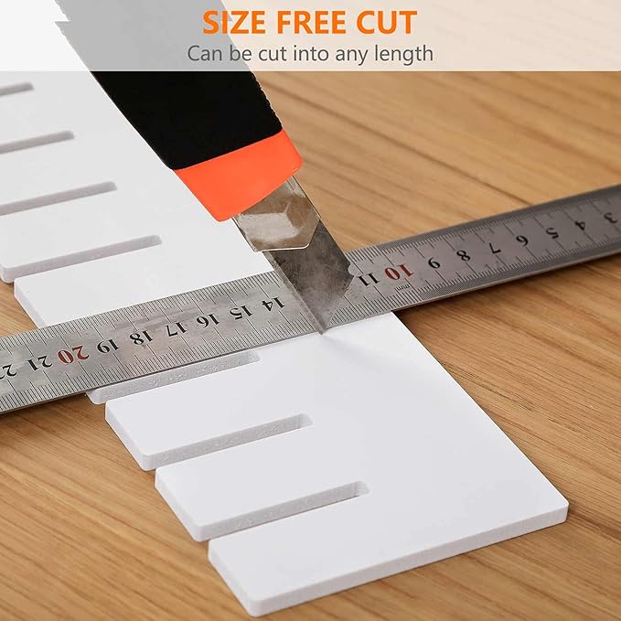 12Pcs Drawer Dividers,18.5"x4.3", Thick, DIY Drawer Separators, Large Adjustable Dresser Drawer Organizer for Clothes, Bedroom, Bathroom, Kitchen Cutlery, Desk, Office Storage