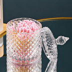 Glass Jar With Lid,Qtip Holder,Sugar Bowl,Candy Cookie Jars,Jewelry Box,Decorative Jar,Candle Cup(Clear)