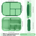 Lunch Box Kids,Bento Box Adult,Leakproof Lunch Containers for Adults/Kids/Toddler,1200ML-4 Compartments bento Lunch box with Utensil,Microwave & Dishwasher & Freezer Safe (Cyan)