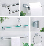 Gatco 4716 Bleu Glass Shelf, Chrome/Wall Mounted 20.13" X 4.30" Tempered/Floating Rectangle Glass Shelf for Bathroom