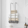 BWE Brushed Nickel Towel Racks for Bathroom, Wall Mounted Towel Rack for Rolled Towels, Bathroom Towel Storage, Stainless Steel Vertical Towel Holder, Bathroom Organizer